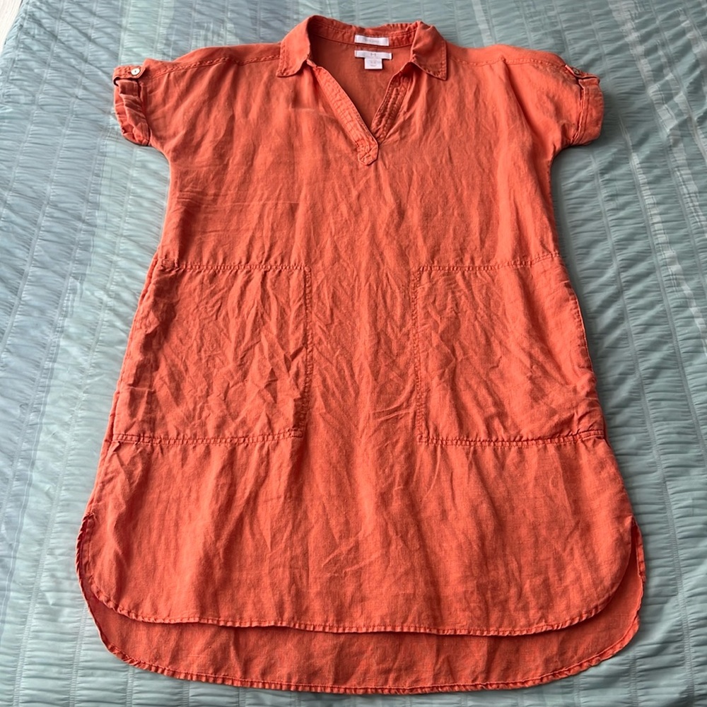 Orange Linen Dress